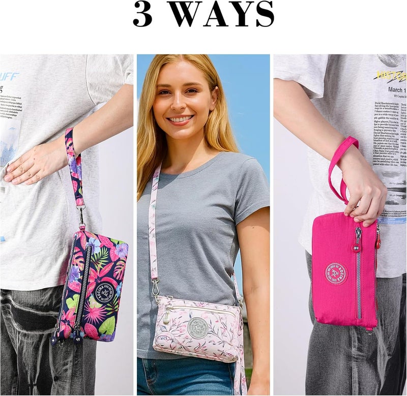 AOCINA Small Wristlet Wallet for Women RFID Blocking Crossbody Purse Gifts for Valentines Day Nylon Cell Phone Purses - Image 2